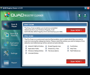 Quad Registry Cleaner(Free) 1.5.58 software screenshot