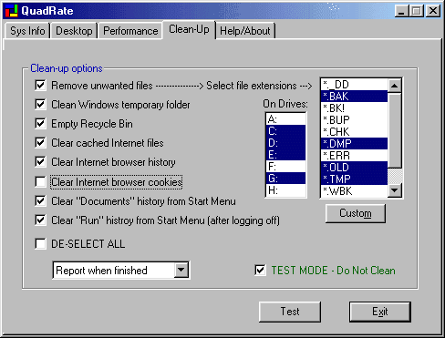 QuadRate 1.10 software screenshot