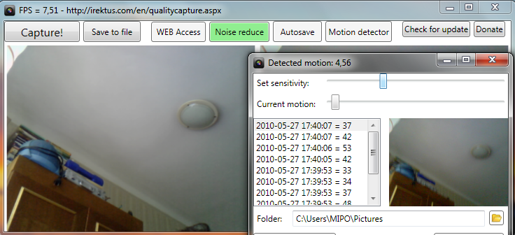 QualityCapture 2.1 software screenshot
