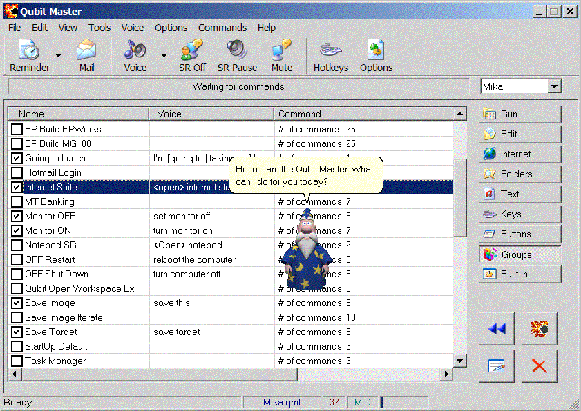 Qubit Master 2.1 software screenshot
