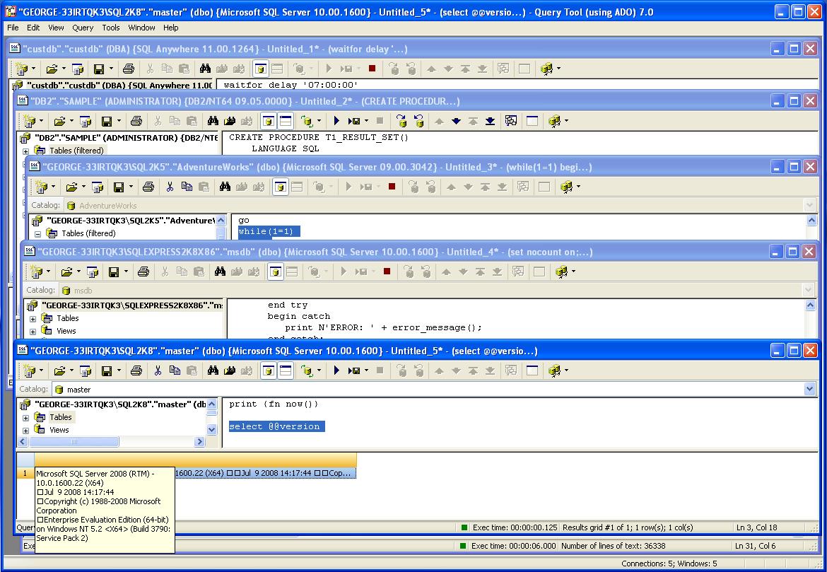 Query Tool (using ADO) 6.1.9.72 software screenshot