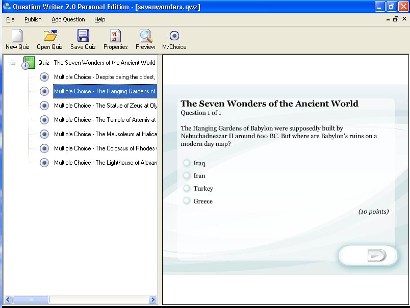 Question Writer 3 Basic 3.0 software screenshot