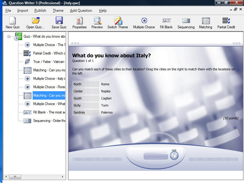 Question Writer HTML5 5.0.4923.29669 software screenshot