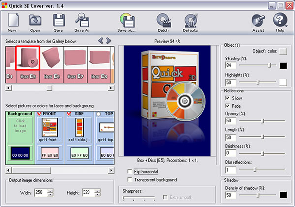 Quick 3D Cover 2.0.1 software screenshot