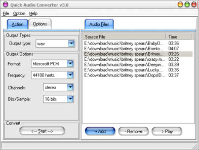 Quick All Audio Converter 3.1 software screenshot