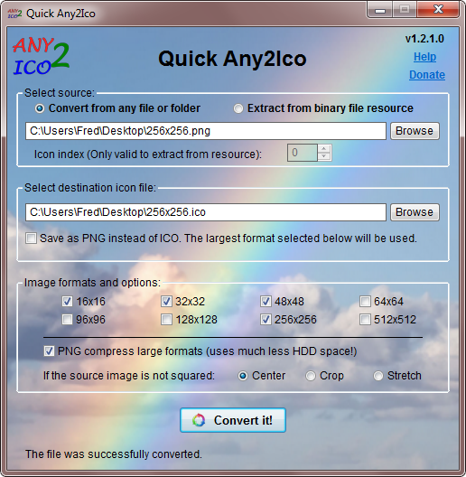 Quick Any2Ico 2.2.0.0 software screenshot