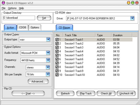 Quick CD Ripper 2.3.5 software screenshot