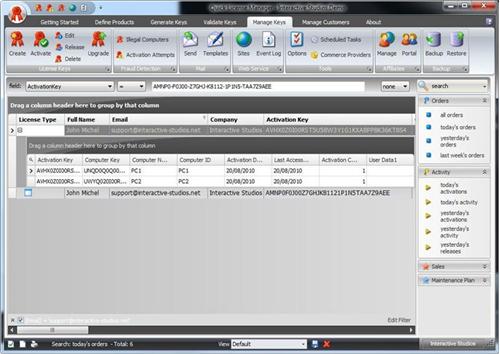 Quick License Manager 7.0.14042.1 software screenshot