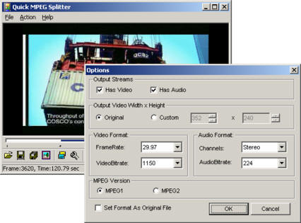 Quick MPEG Splitter 2.1 software screenshot