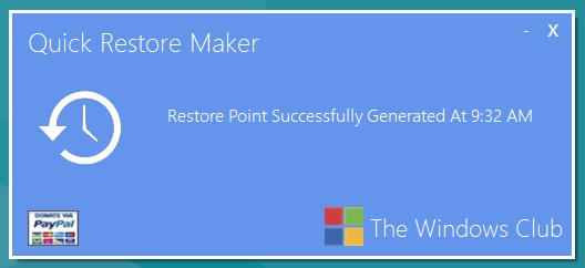Quick Restore Maker 3 software screenshot