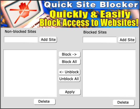 Quick Site Blocker 1.704 software screenshot