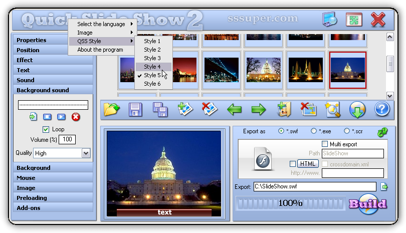 Quick Slide Show 2.33 software screenshot