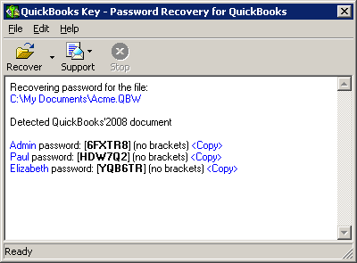 QuickBooks Key 8.0 software screenshot