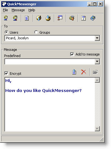 QuickMessenger 3.2 software screenshot