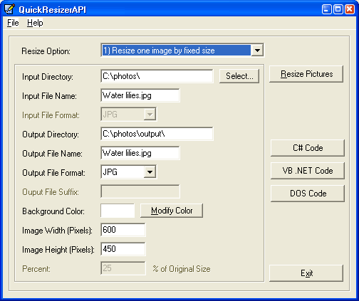 QuickResizerAPI 2.0.0 software screenshot