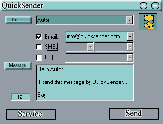QuickSender 1.1 software screenshot