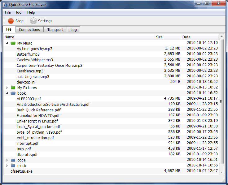 QuickShare File Server 1.2.6 software screenshot