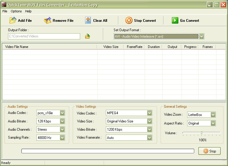 QuickTime MOV Files Converter 4.3 software screenshot