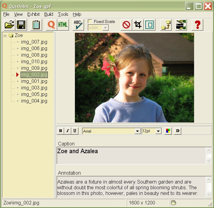 Quixhibit 3.5.141 software screenshot