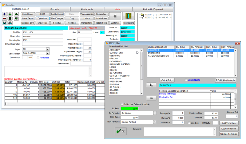 QuoteIt 2010-1 software screenshot