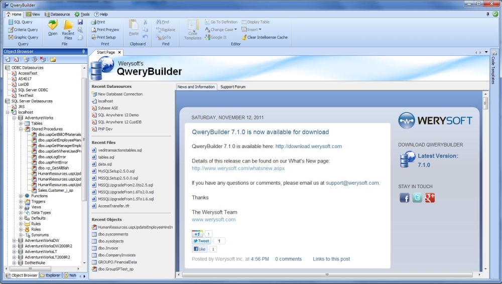 QweryBuilder 7.7.0 software screenshot