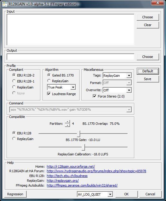 R128Gain 1.0.8 software screenshot