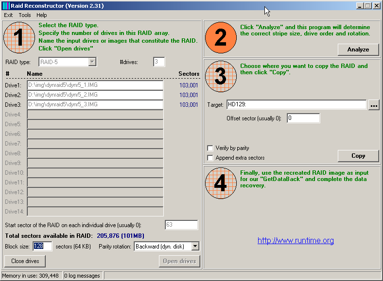 RAID Reconstructor 4.32 software screenshot