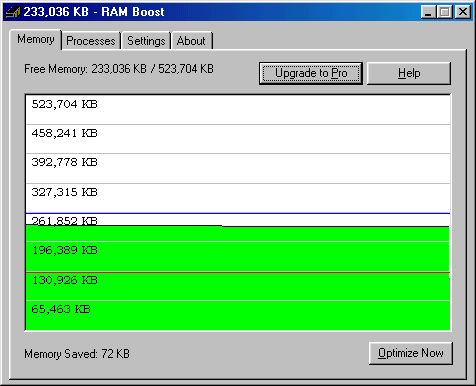 RAM Boost Pro 2002a software screenshot