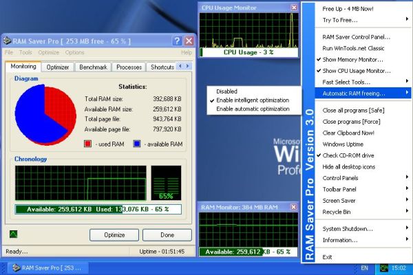 RAM Saver Pro 17.2 software screenshot