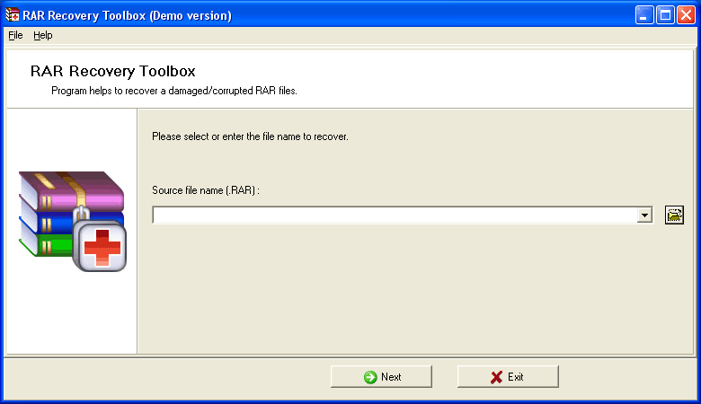 RAR Recovery Toolbox 1.1.14 software screenshot
