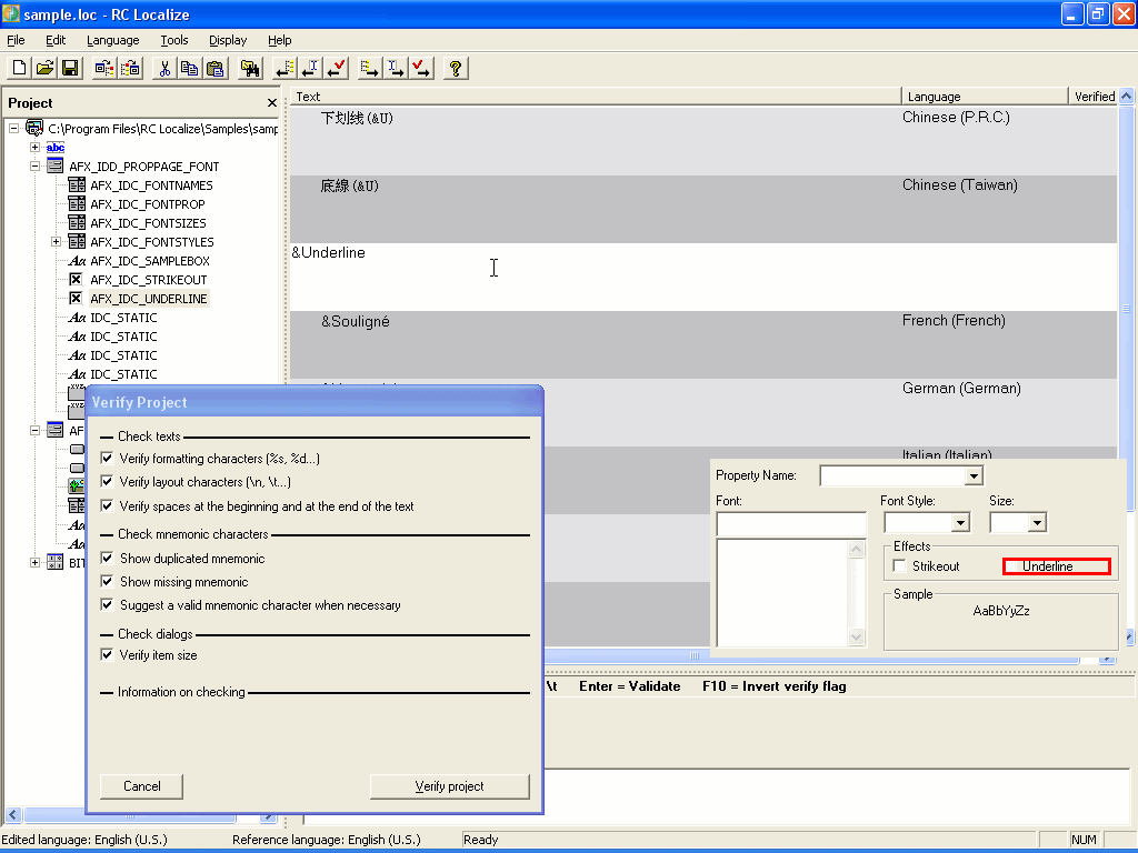 RC Localize 7.02 software screenshot