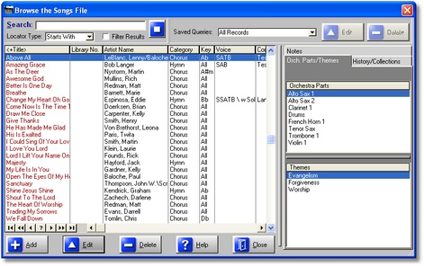 RCL Music Ministry 8.0 software screenshot