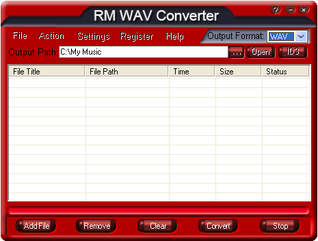 RM WAV Converter 2.70.03 software screenshot