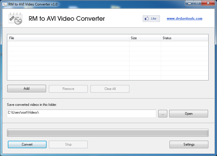 RM to AVI Video Converter 1.1 software screenshot
