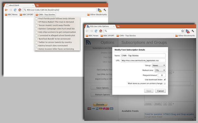 RSS Live Links 1.9.1.0 software screenshot