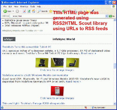 RSS2HTML Scout 1.40 software screenshot