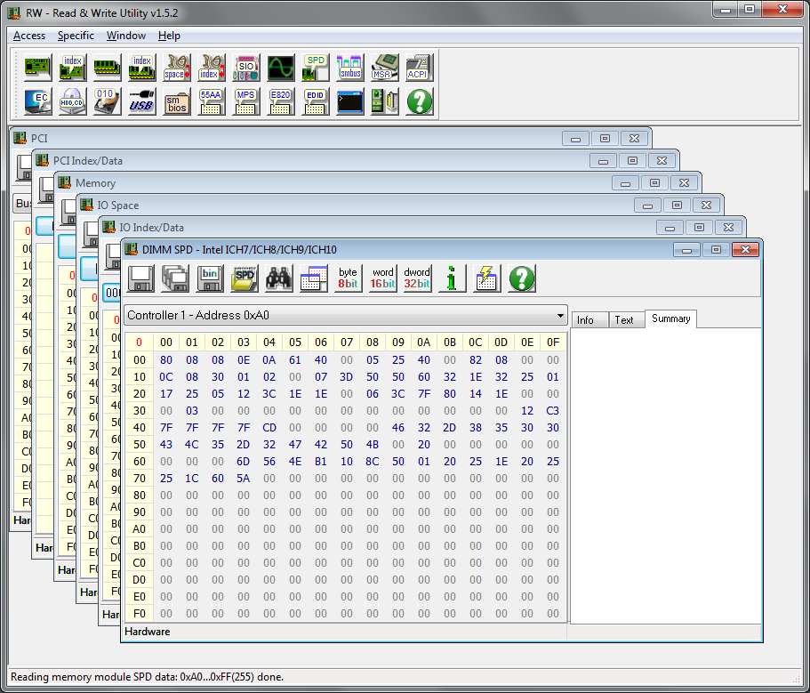 RW - Read & Write Utility 1.6.9 software screenshot