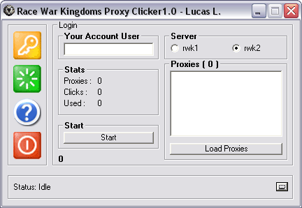 Race War Kingdoms Proxy Clicker 1.0 software screenshot