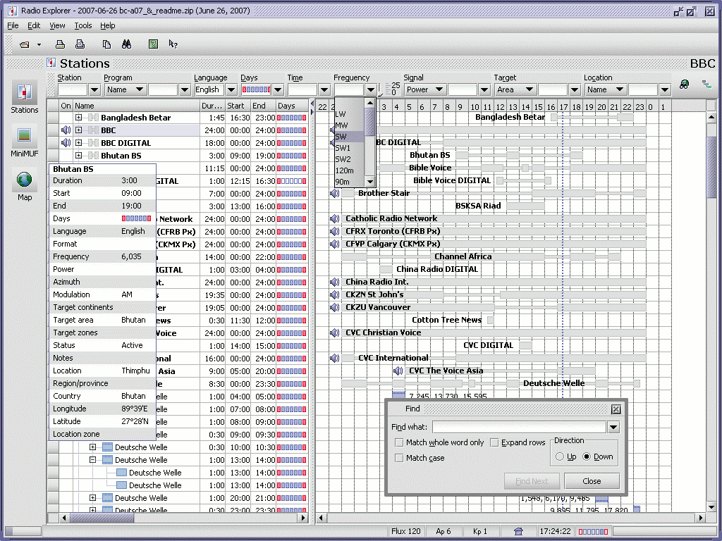 Radio Explorer 2.7.7 software screenshot