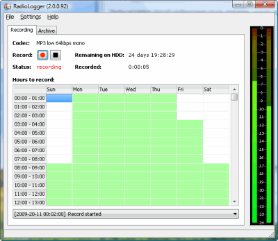 RadioLogger 2.5.0.1 software screenshot