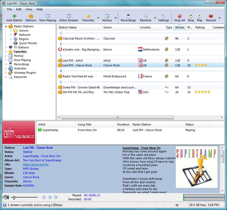 RadioMaximus Portable 1.81 software screenshot