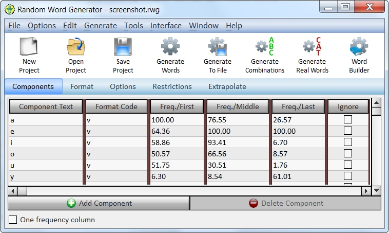 Random Word Generator 24.0 software screenshot