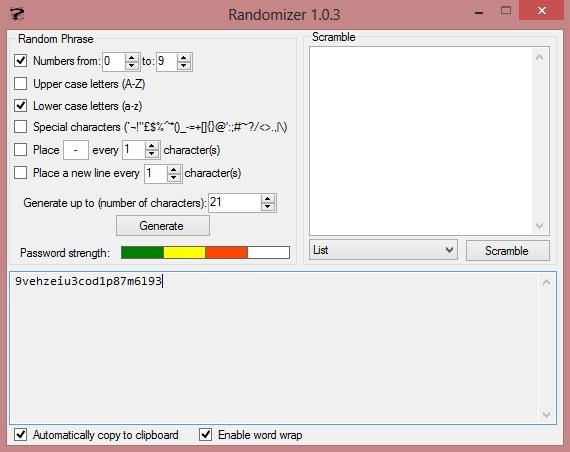Randomizer 2016.6 software screenshot