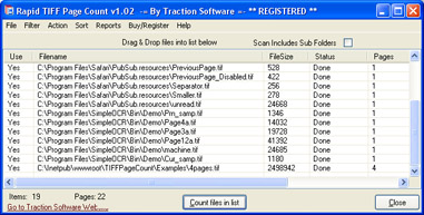 Rapid TIFF Count 1.02 software screenshot
