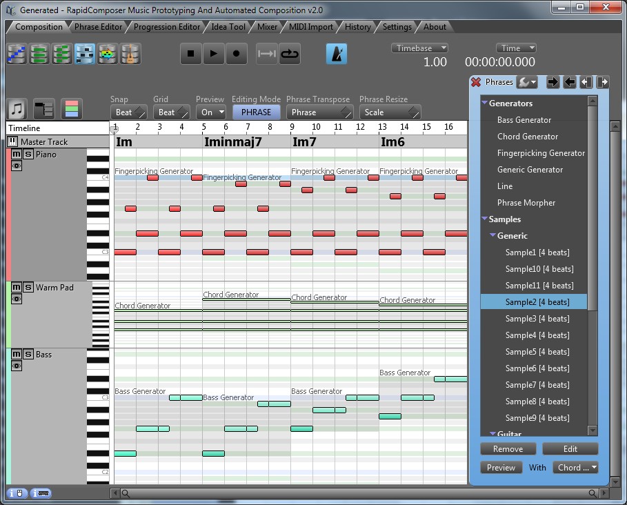 RapidComposer LE 3.22 software screenshot