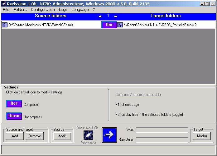 Rarissimo 1.0c software screenshot