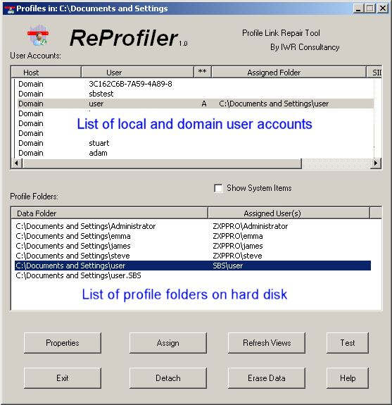 ReProfiler 1.0 software screenshot