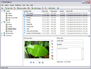 ReaGallery - HTML photo album generator 3 software screenshot