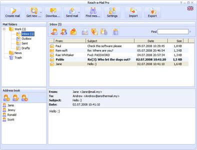 Reach-a-Mail for U3 2.81 software screenshot