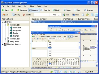 ReadyToPrint Organizer 5.109 software screenshot